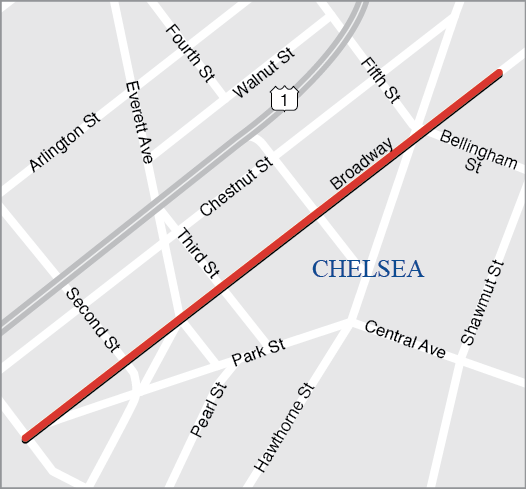 CHELSEA: TARGETED SAFETY IMPROVEMENTS AND RELATED WORK ON BROADWAY, FROM WILLIAMS STREET TO CITY HALL AVENUE 